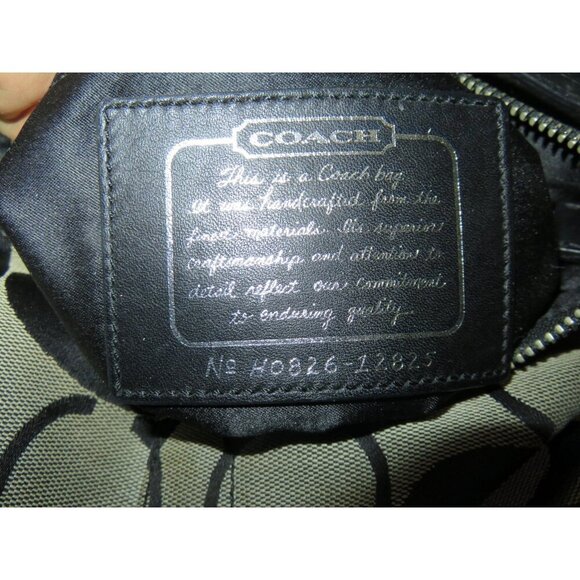 Coach 2008 Cursive Creed Limited Edition Signature Stripe Canvas & Leather Tote - Picture 9 of 11